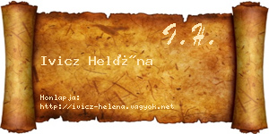 Ivicz Heléna névjegykártya